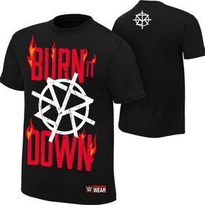 WWE SETH ROLLINS BURN IT DOWN T-SHIRT Unisex Size Large